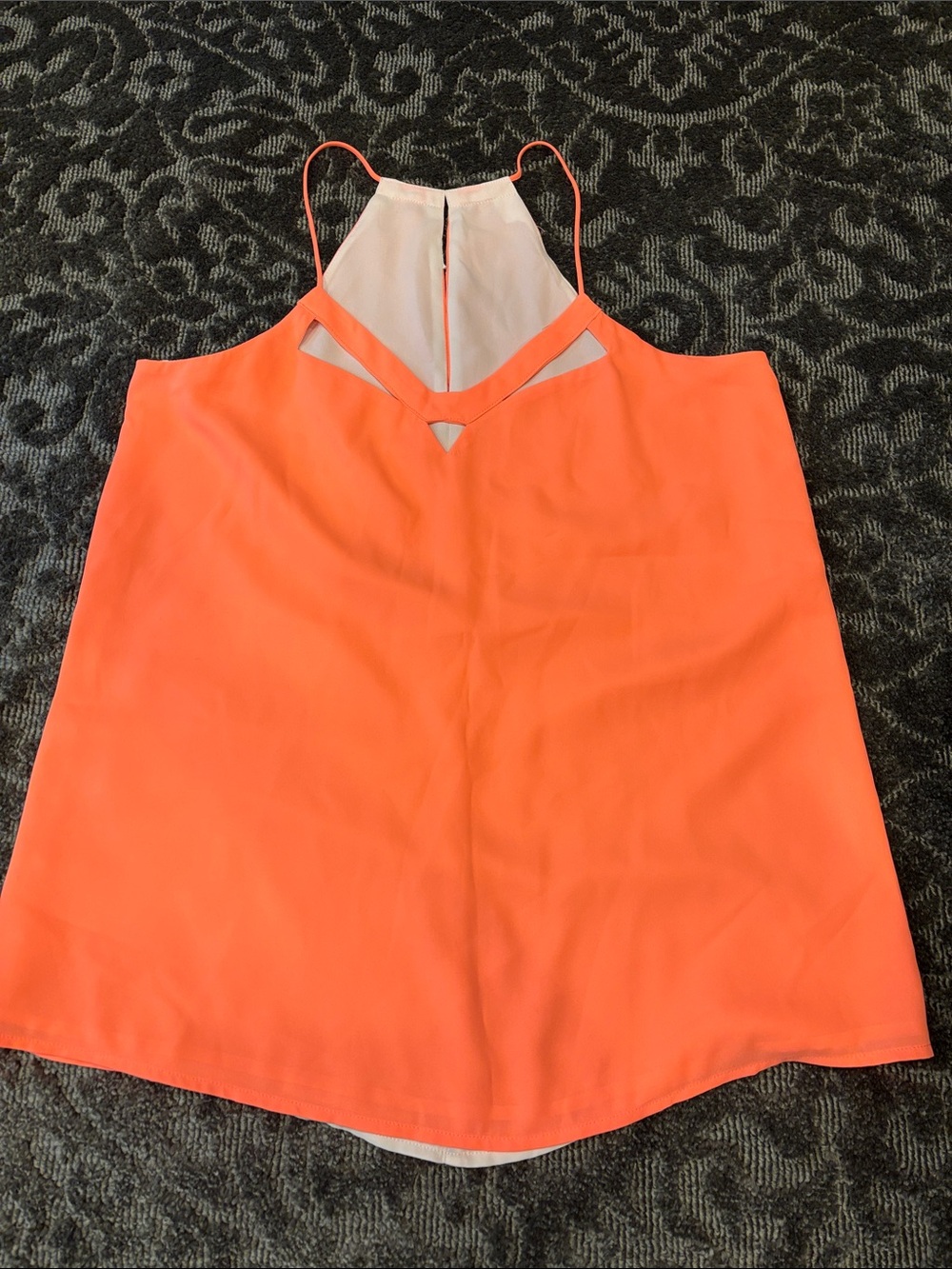 Neon Coral Halter Tank Top